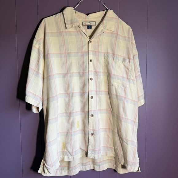 Tommy Bahama 100% Silk Plaid Button Down Shirt – Size XL - Picture 2 of 6